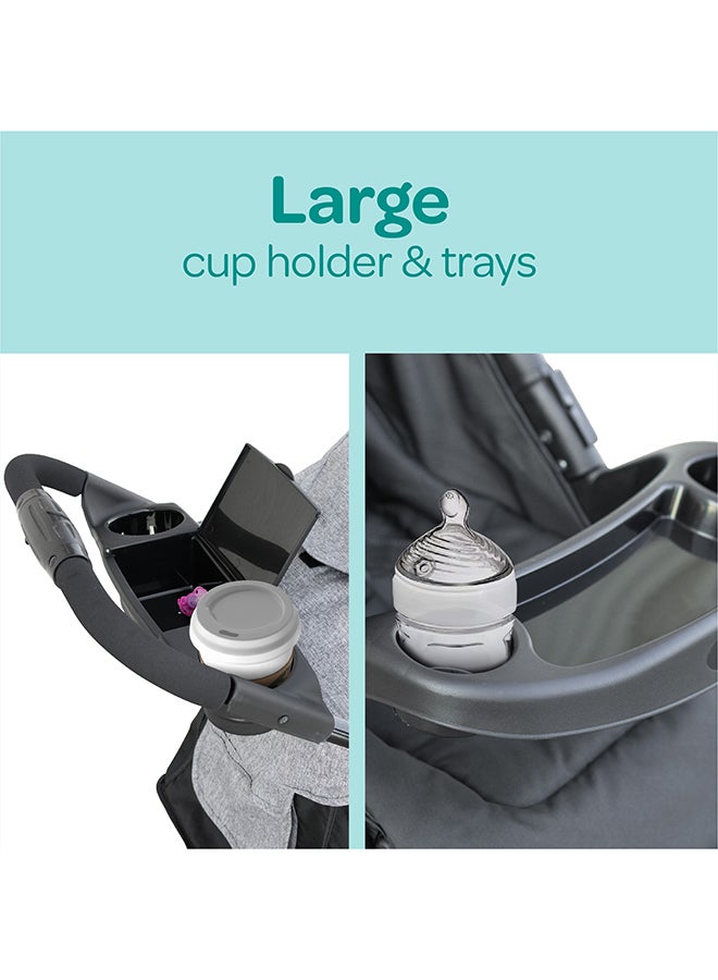 Moon Aria Baby Stroller Travel Gear - Light Grey - Image 5