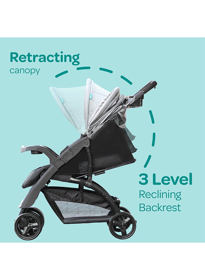 Moon Aria Baby Stroller Travel Gear - Light Grey - Image 3