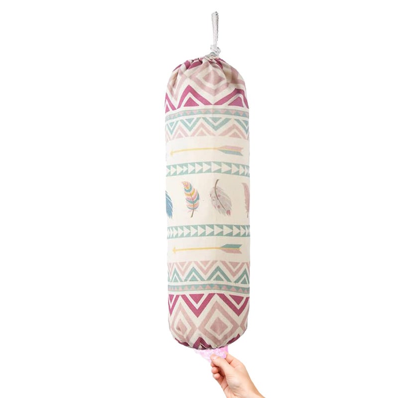 TOGETRUE Plastic Bag Holder, Wall Mount Plastic Bag Organizer Dispenser, Heavy Duty Grocery Bag Storage Holder for Home Kitchen Camper (Pink Style) - Image 1
