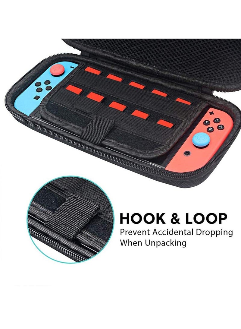 erorex Nintendo Switch Oled Case With 20 Card Slots Game Traveler Nintendo Switch Case Protective Hard Portable Adjustable Travel Carrying Switch Case - Image 2