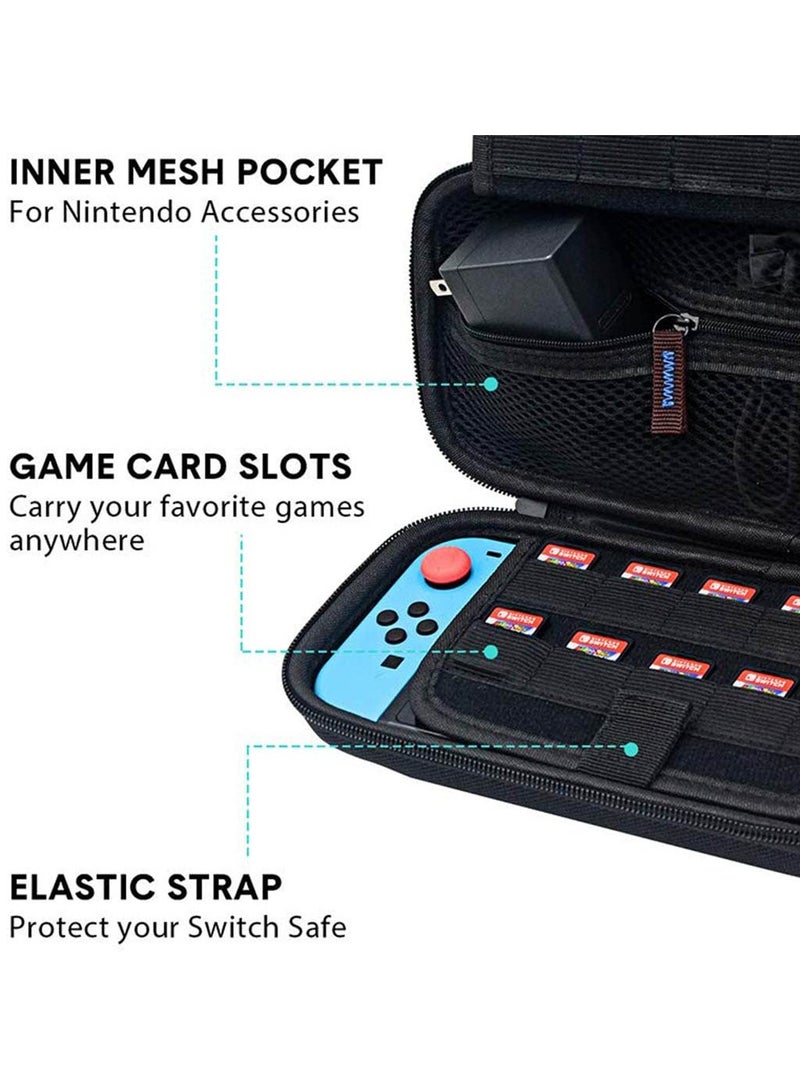 erorex Nintendo Switch Oled Case With 20 Card Slots Game Traveler Nintendo Switch Case Protective Hard Portable Adjustable Travel Carrying Switch Case - Image 3