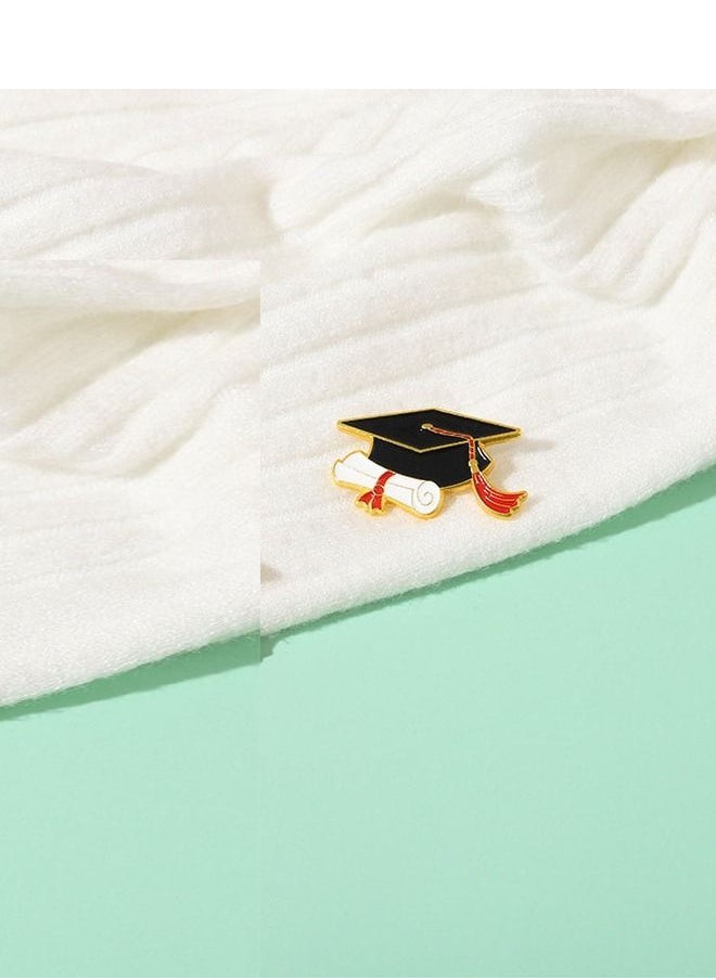Generic - Distinctive and elegant unisex pin brooch with graduation hat and graduation document design - Image 1