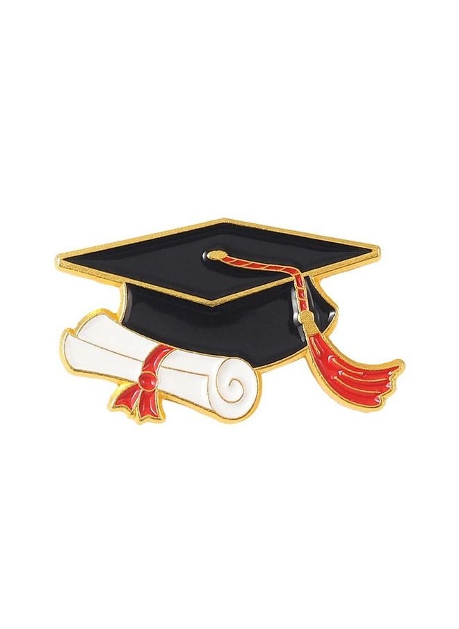 Generic - Distinctive and elegant unisex pin brooch with graduation hat and graduation document design - Image 1