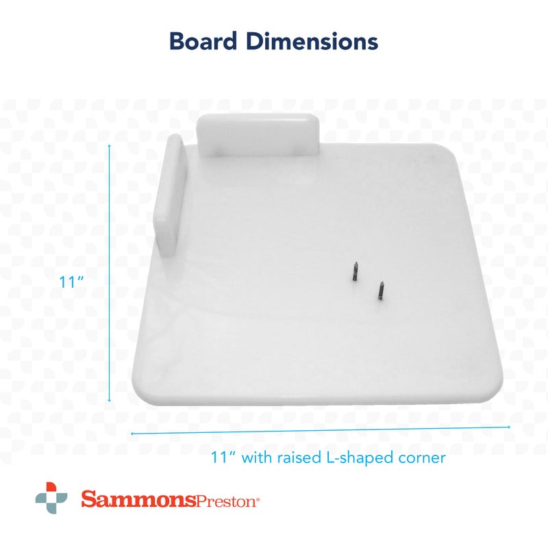 Sammons Preston Hi-D Paring Board, Single Handed Cutting Board with Aluminum Nails for Peeling and Slicing, Suction Feet for Sticking to Counter, and Corner Guards Prevent Food Sliding, 11" Square - Image 2