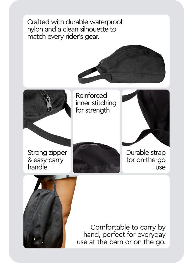 horze Helmet Bag, Riding Helmet, Breathable and Waterproof, One Size, Black, One Size - Image 4