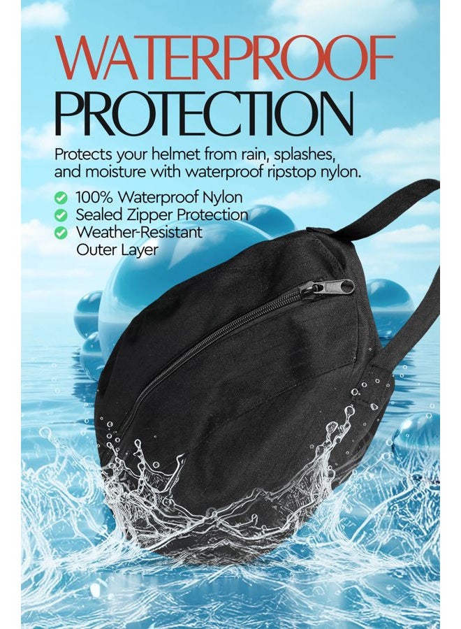 horze Helmet Bag, Riding Helmet, Breathable and Waterproof, One Size, Black, One Size - Image 5