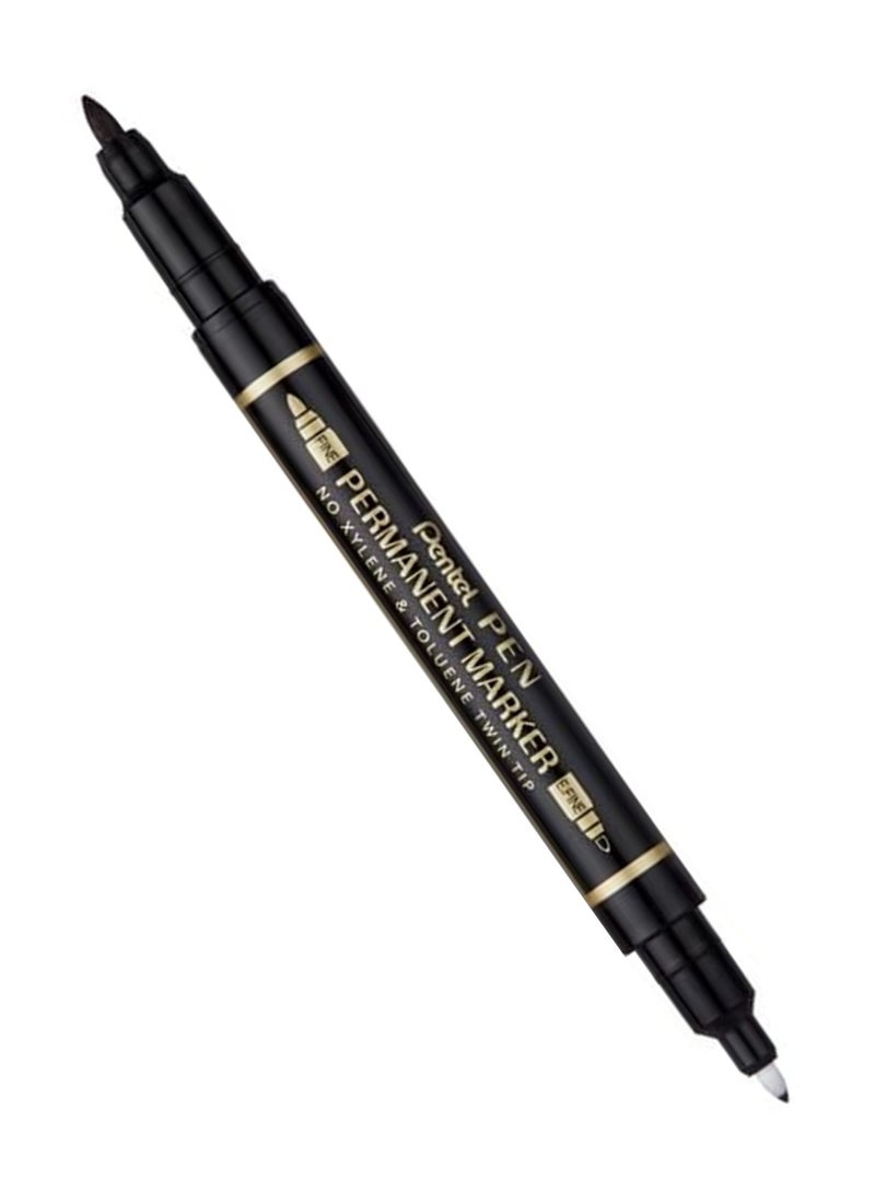 Pentel 2-Piece Twin Tip Permanent Marker Black Ink - Image 2