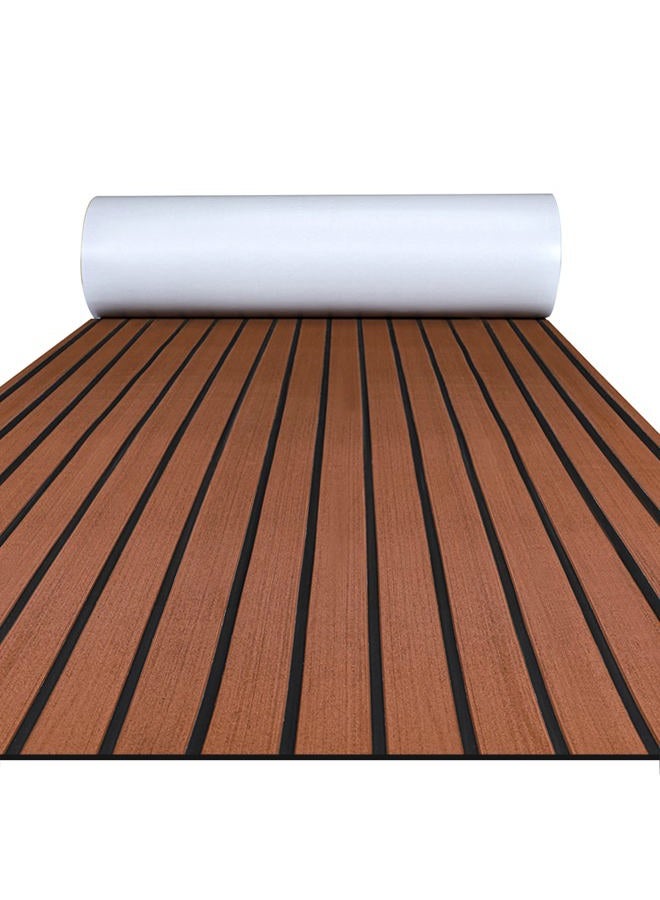 FOCEAN Boat Flooring EVA Foam Boat Decking, Faux Teak Marine Mat Boat Carpet Sea Deck Marine Flooring for Motorboat RV Yacht Kayak Surfboard, 94.5''x 15.7'', Dark Brown+Black Lines - Image 1