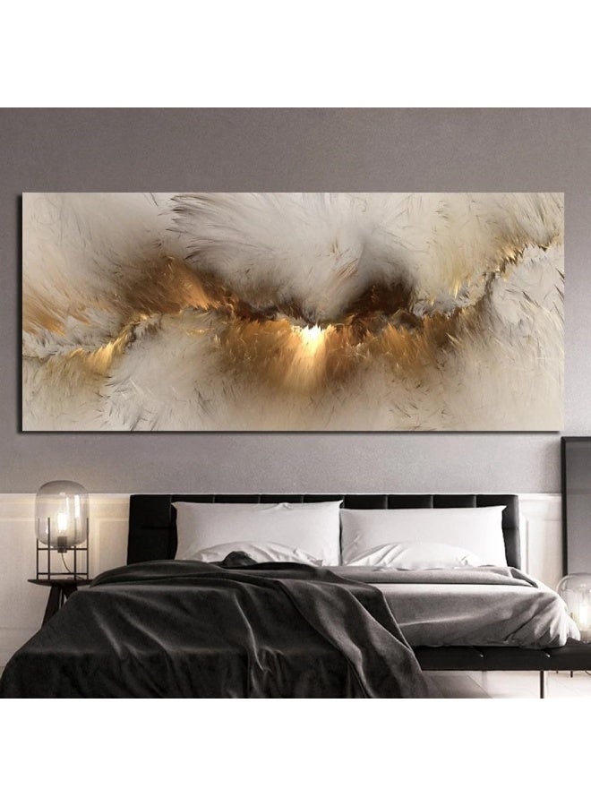 Home Trove Large Canvas Wall Art, Agreon Canvas Wall Art For Living Room, Frameless Abstract Golden Cloud Paintings Artwork Wall Decor, Canvas Painting Wall Art For Living Room Home Office Decorations (50X100Cm)  - Image 4