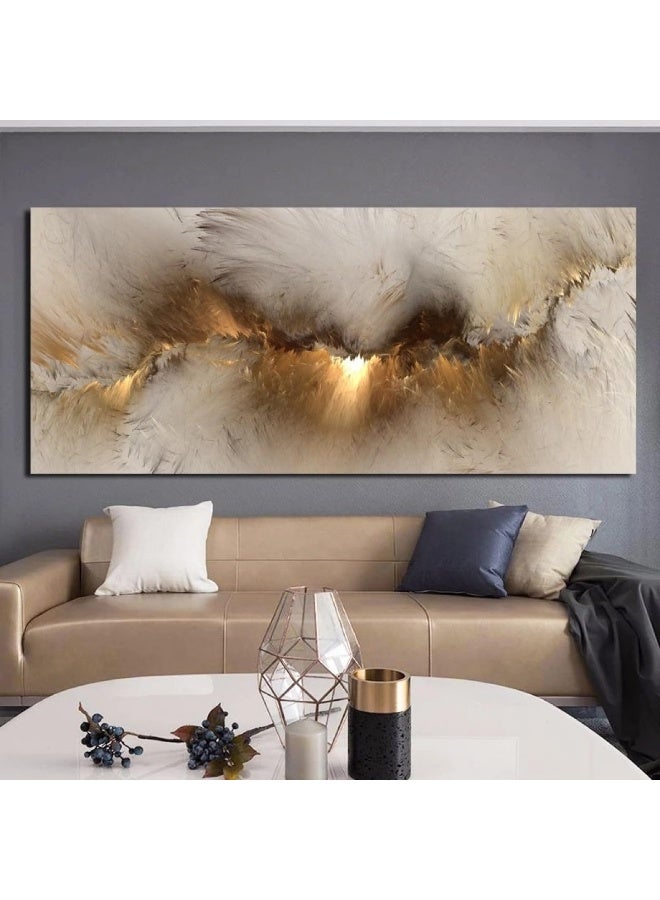 Home Trove Large Canvas Wall Art, Agreon Canvas Wall Art For Living Room, Frameless Abstract Golden Cloud Paintings Artwork Wall Decor, Canvas Painting Wall Art For Living Room Home Office Decorations (50X100Cm)  - Image 2