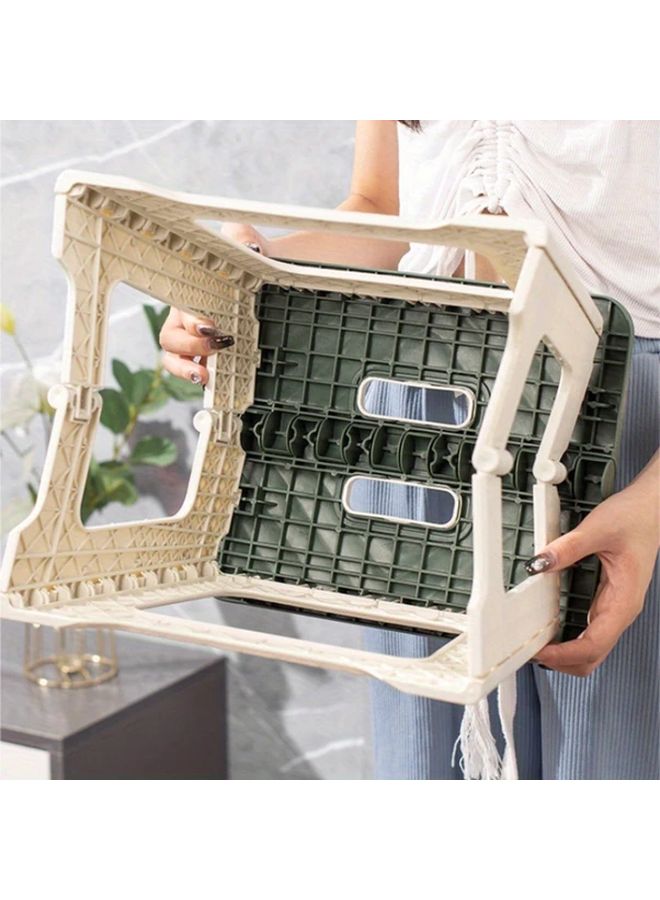 Grey Folding Step Stool Portable Lightweight with Handle Non Slip Base - Image 4