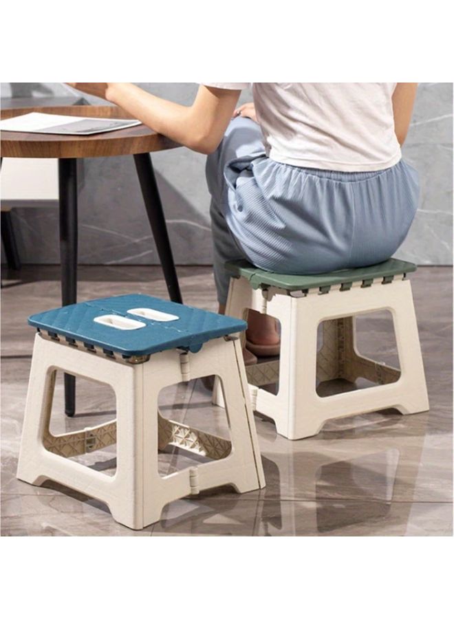 Grey Folding Step Stool Portable Lightweight with Handle Non Slip Base - Image 1