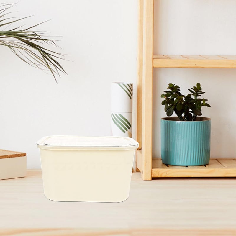 Homoyoyo Pet Medium Book Storage Box with Lid Cream Yellow Organizer Bin for ‘picture Books and Office Desk Home Storage Container and Documents - Image 4