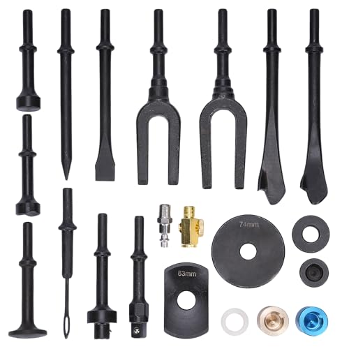 MYOYAY Air Hammer with 19-Piece Tool Plus Set, Air Chisel Hammer Heavy Duty, Multifunctional Pneumatic Hammer Kit with Quick Change Retainer, Carrying Case, 2100 BPM - Image 2