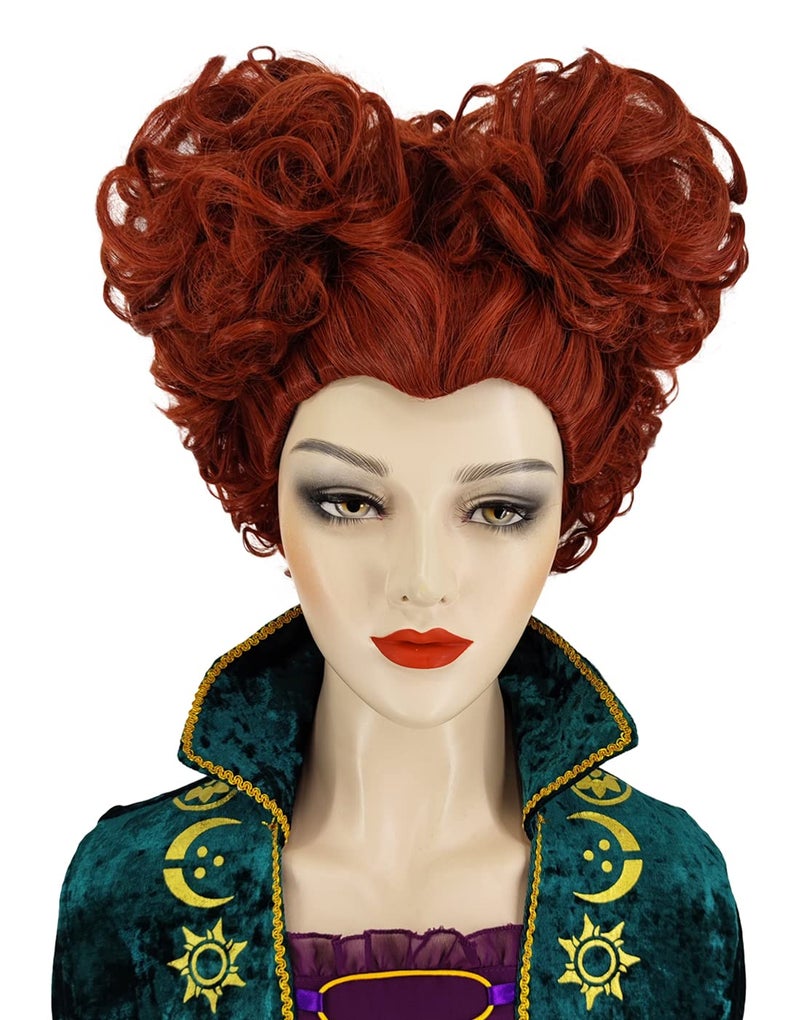Brown Wigs for Winifred Sanderson Wig Costume Women Cute Natural Soft Hair Wig with Wig Caps JZ015BR