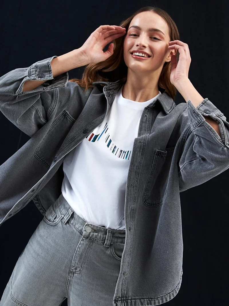 ال تي بي Jeannie Oversize Jean Shirt