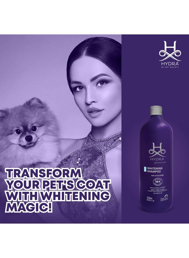 Hydra Groomer's Whitening Shampoo for Cats & Dogs - PH Balanced Brightening Formula with Oatmeal Extract, 1L - Image 2