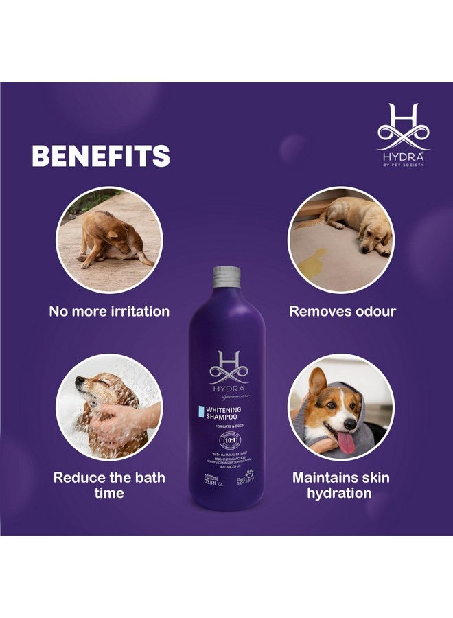 Hydra Groomer's Whitening Shampoo for Cats & Dogs - PH Balanced Brightening Formula with Oatmeal Extract, 1L - Image 4