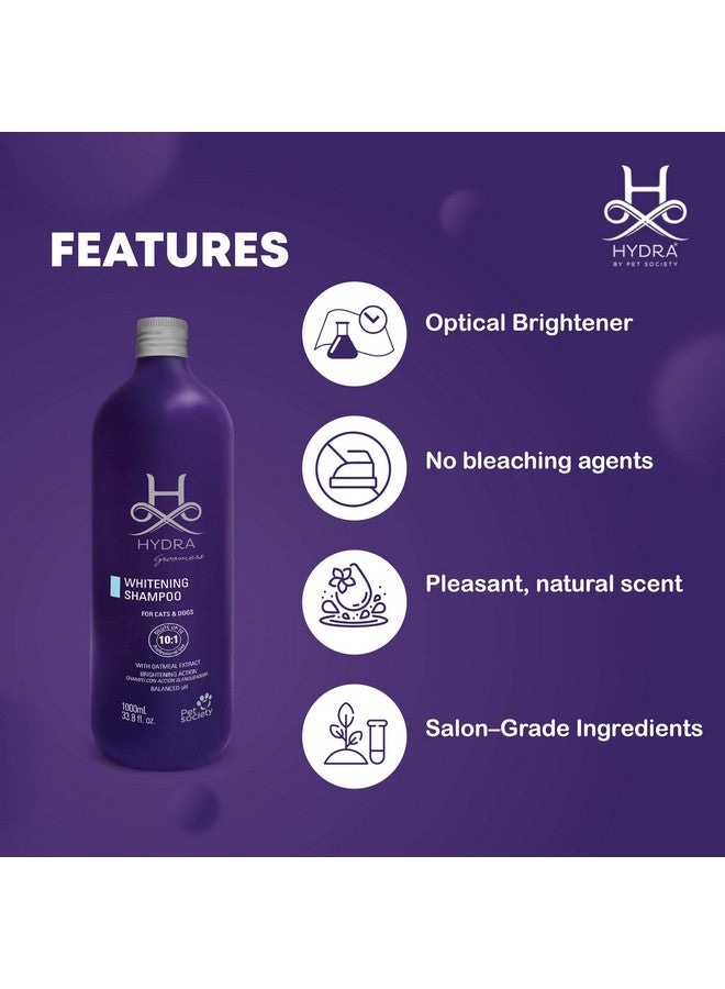 Hydra Groomer's Whitening Shampoo for Cats & Dogs - PH Balanced Brightening Formula with Oatmeal Extract, 1L - Image 3