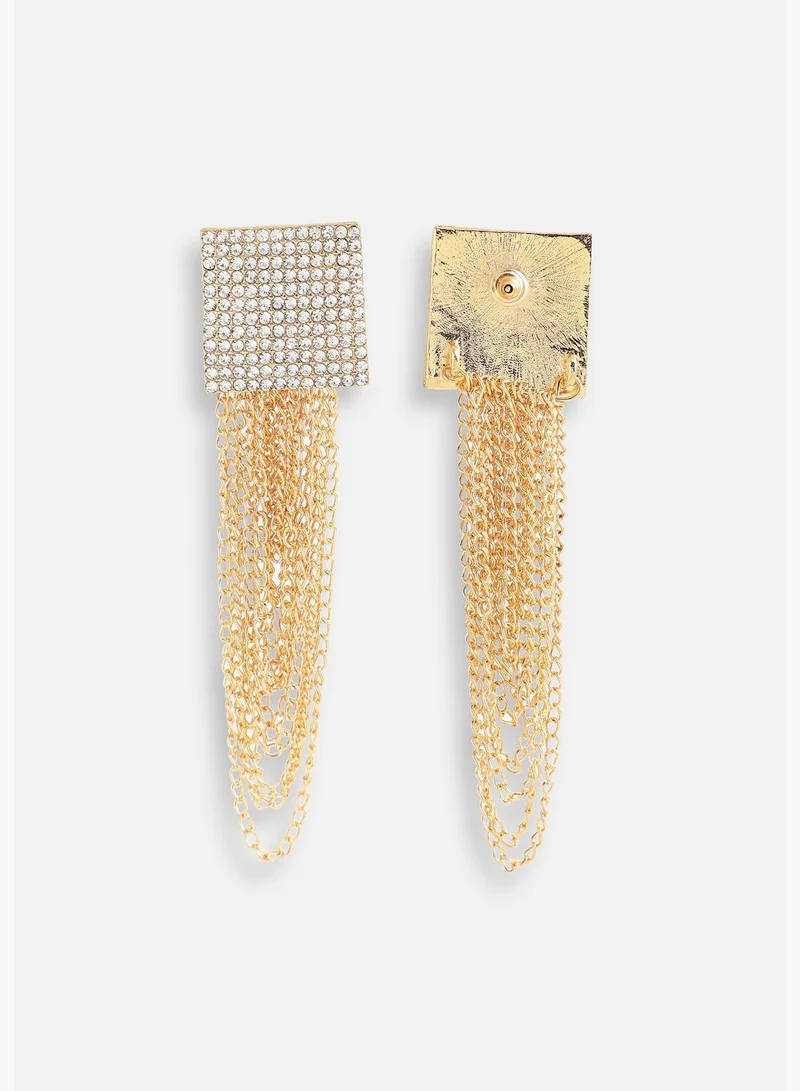 SOHI Gold Plated Designer Stone Party Drop Earring For Women