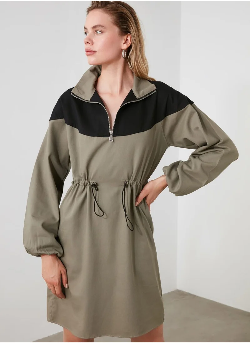 trendyol Zip Detail Colorblock Sweat Dress