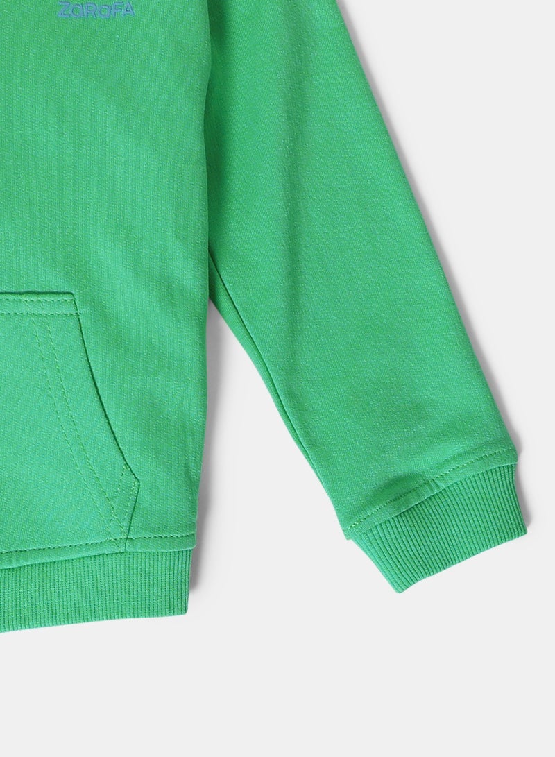 Zarafa boys hooded neck sleeve zip through green  - Image 3