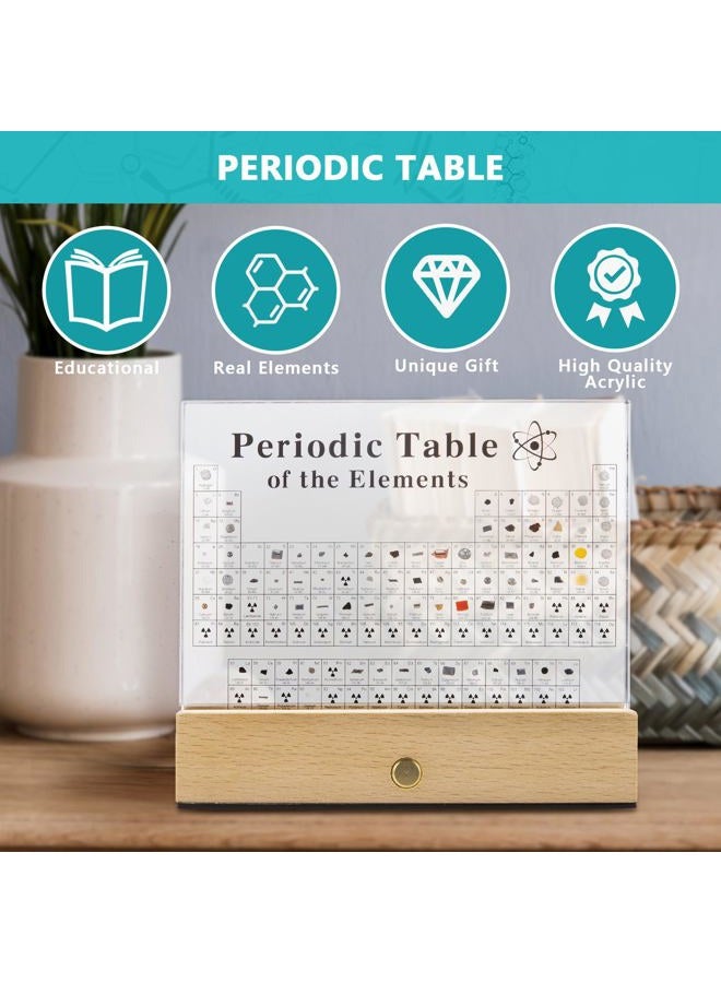 Megabox Periodic Table Of Elements with 83 Real Elements, Acrylic Periodic Table Display With Wooden Stand, 6x Chemistry Formula Reference Cards, Science Teacher Gift Classroom Decoration - Image 4
