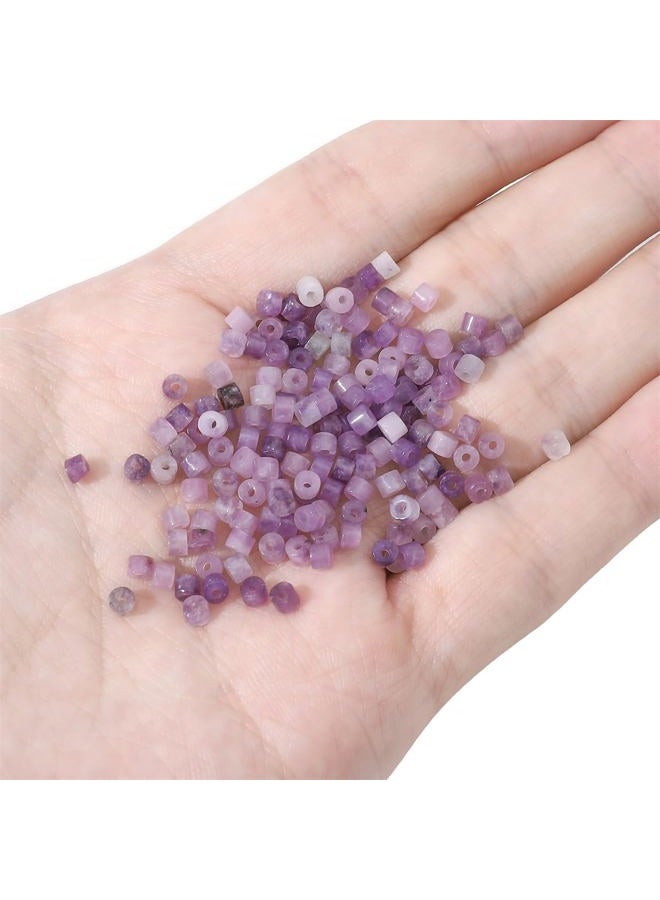BEADIA Natural Light Amethyst Short Cylinder Beads 2x3mm 155pcs Tube Loose Semi Gemstone Beads for Jewelry Making Design - Image 3