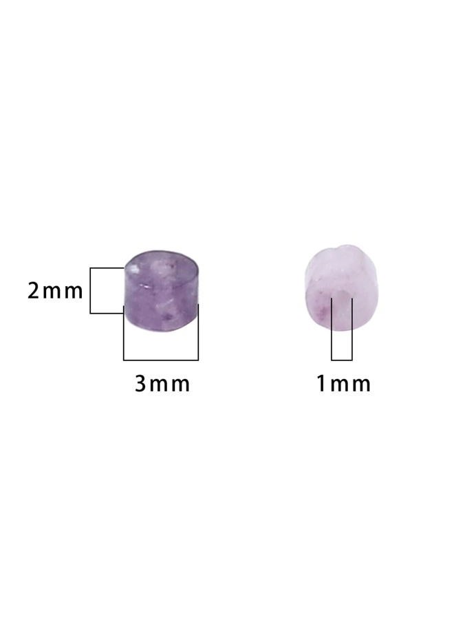 BEADIA Natural Light Amethyst Short Cylinder Beads 2x3mm 155pcs Tube Loose Semi Gemstone Beads for Jewelry Making Design - Image 5