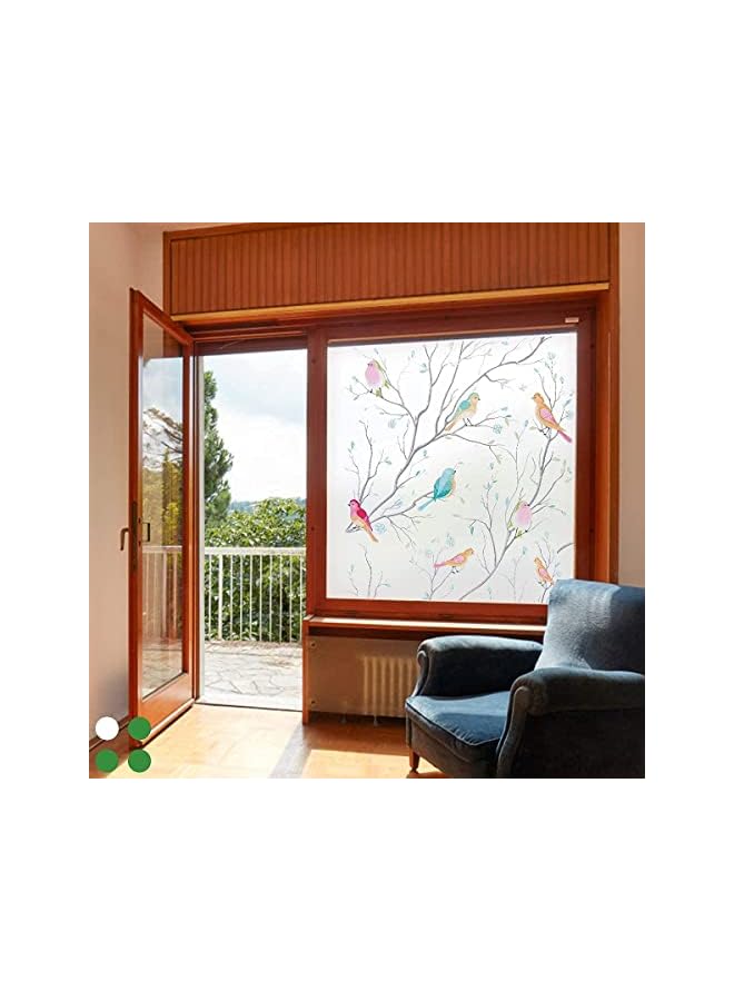 The Bros Film Opaque Non-Adhesive Frosted Bird Window Film Decorative Static Cling Film Bird Window Stickers for GF-WF-90-2WB Home Office 35.5In. by 78.7In. (90 x 200Cm),White - Image 2