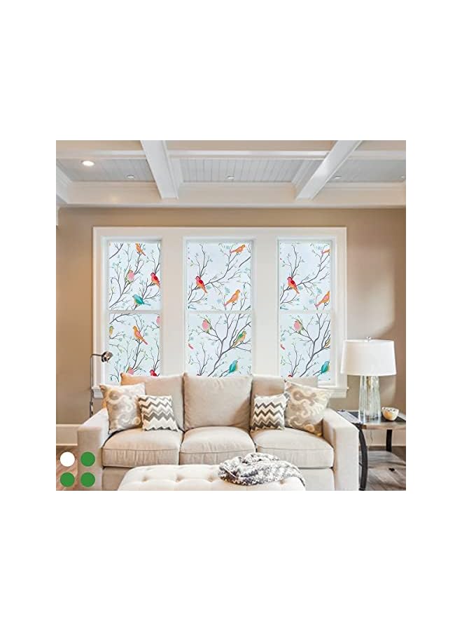 The Bros Film Opaque Non-Adhesive Frosted Bird Window Film Decorative Static Cling Film Bird Window Stickers for GF-WF-90-2WB Home Office 35.5In. by 78.7In. (90 x 200Cm),White - Image 3