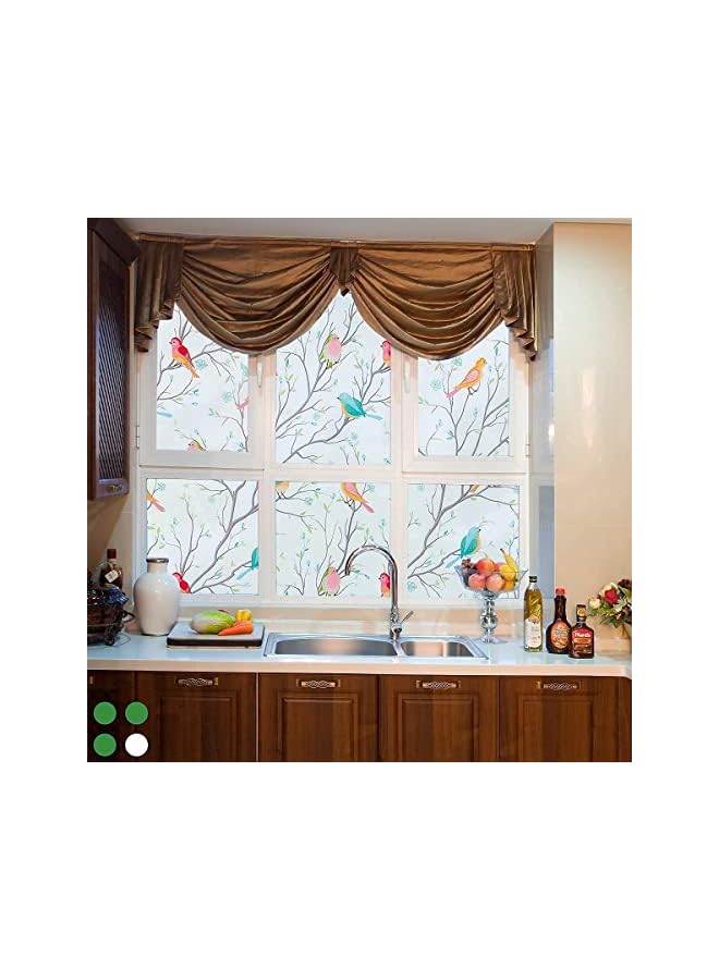 The Bros Film Opaque Non-Adhesive Frosted Bird Window Film Decorative Static Cling Film Bird Window Stickers for GF-WF-90-2WB Home Office 35.5In. by 78.7In. (90 x 200Cm),White - Image 4