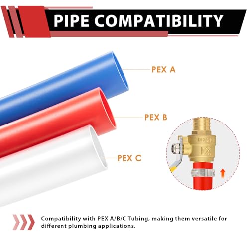 EFIELD 5-Pack EFIELD 1-Inch Pex Crimp Brass Full Port Shut-off Ball Valve, Yellow Level,(VALVE020-5PCS) - Image 4