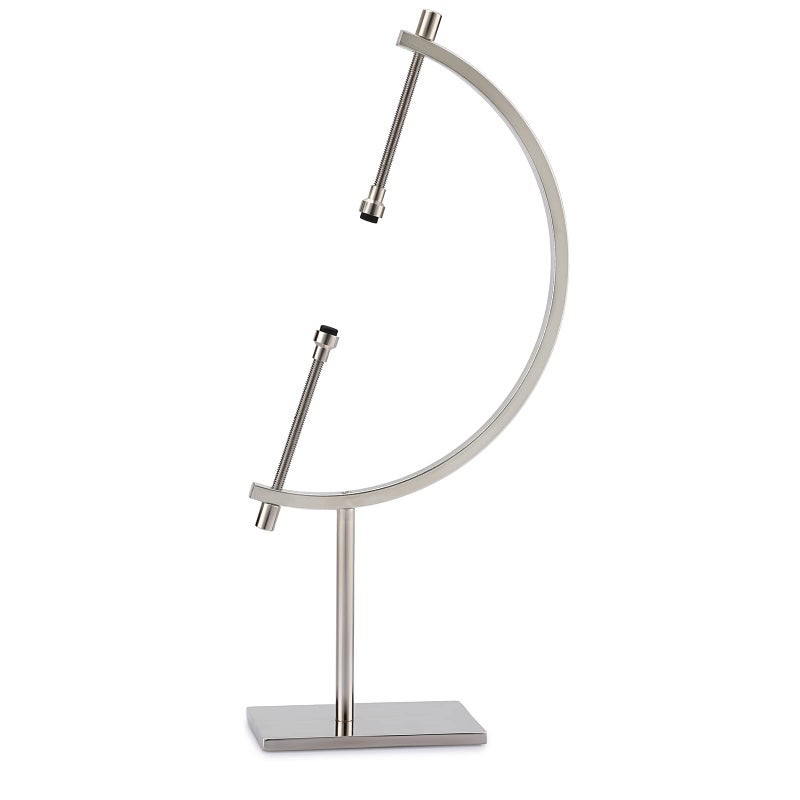 JUXYES Silver Toned Sphere Holder Caliper Stand Hold 112 to 5 Caliper Style Display Stand for Mineral Ornament Gem Shell Coin etc