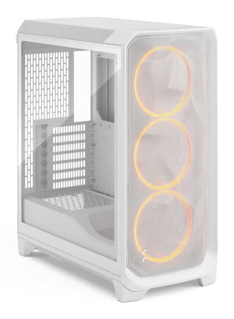 Fractal Design Meshify 3 White RGB TG Clear Tint Mid-Tower ATX Case, Tempered Glass Side Panel, Advanced Airflow with 3x 140mm RGB Momentum Fans, Front USB-C 20Gbps + USB-A 5Gbps, Tool-less Panels & Cable Management, White | FD-C-MES3A-07 - Image 2