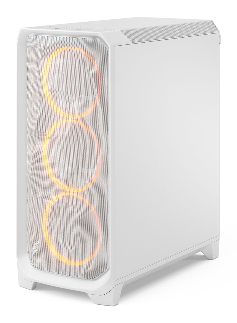 Fractal Design Meshify 3 White RGB TG Clear Tint Mid-Tower ATX Case, Tempered Glass Side Panel, Advanced Airflow with 3x 140mm RGB Momentum Fans, Front USB-C 20Gbps + USB-A 5Gbps, Tool-less Panels & Cable Management, White | FD-C-MES3A-07 - Image 3