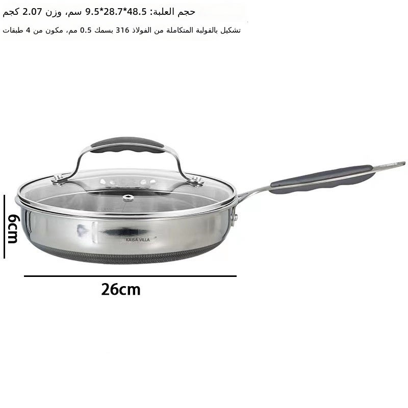 Kaisa Villa 304 Stainless Steel Cookware Set - Soup Pots, Milk Pots, Stew Pots, Frying Pans & Non-Stick Pans for Home  Use - Image 1