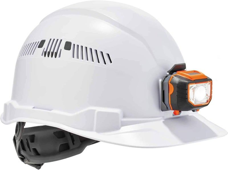 Ergodyne  60146 Vented Hard Hat with Light Cap Style Ratchet Suspension Class C Skullerz 8972LED White - Image 1