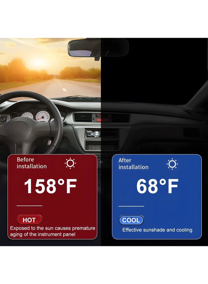 SYOSI Car Windshield Sun Shade, Foldable Funny Vehicle Front Windshield Sun Shade Block Cover for UV Rays, Automotive Interior Protector for SUV Sedan Truck (Black/Blue Eye) - Image 4