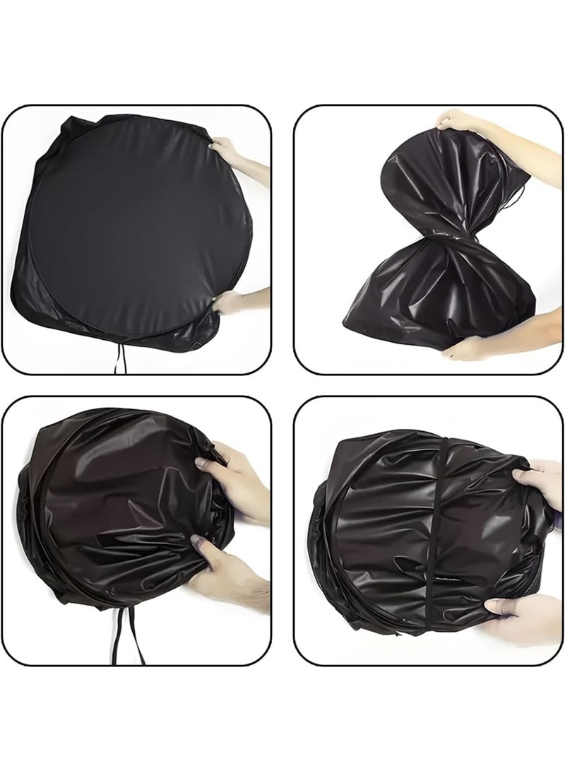 SYOSI Car Windshield Sun Shade, Foldable Funny Vehicle Front Windshield Sun Shade Block Cover for UV Rays, Automotive Interior Protector for SUV Sedan Truck (Black/Blue Eye) - Image 5