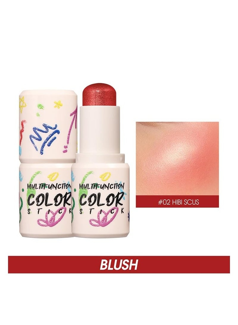 LANGMANNI قلم أحمر خدود بأربعة ألوان: يدوم طويلاً، طبيعي، ومحمول (هبي سكس#02، ودف-001) - Image 2