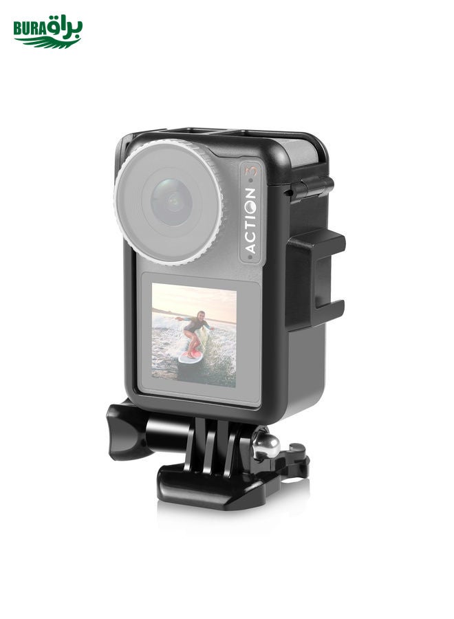 BURAQ For DJI Osmo Action Pro 5 / 4 / 3 PULUZ Vertical Plastic Protective Frame Cage with Cold Shoes (Black) - Image 1
