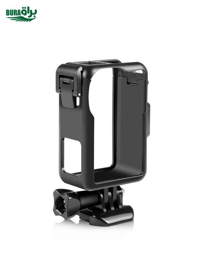 BURAQ For DJI Osmo Action Pro 5 / 4 / 3 PULUZ Vertical Plastic Protective Frame Cage with Cold Shoes (Black) - Image 2