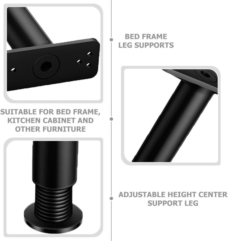 Adjustable Bed Support Legs Heavy Duty Furniture Replacement Legs Plastic Extendable Bed Frame Feet with Waterproof Adjustable Height 20cm-37cm 2pcs for Cabinet - Image 3