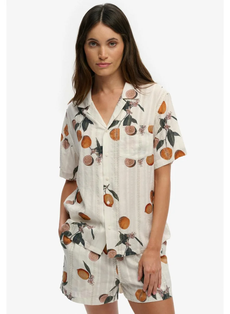 سوبر دراي Beach Printed Short Sleeve Shirt