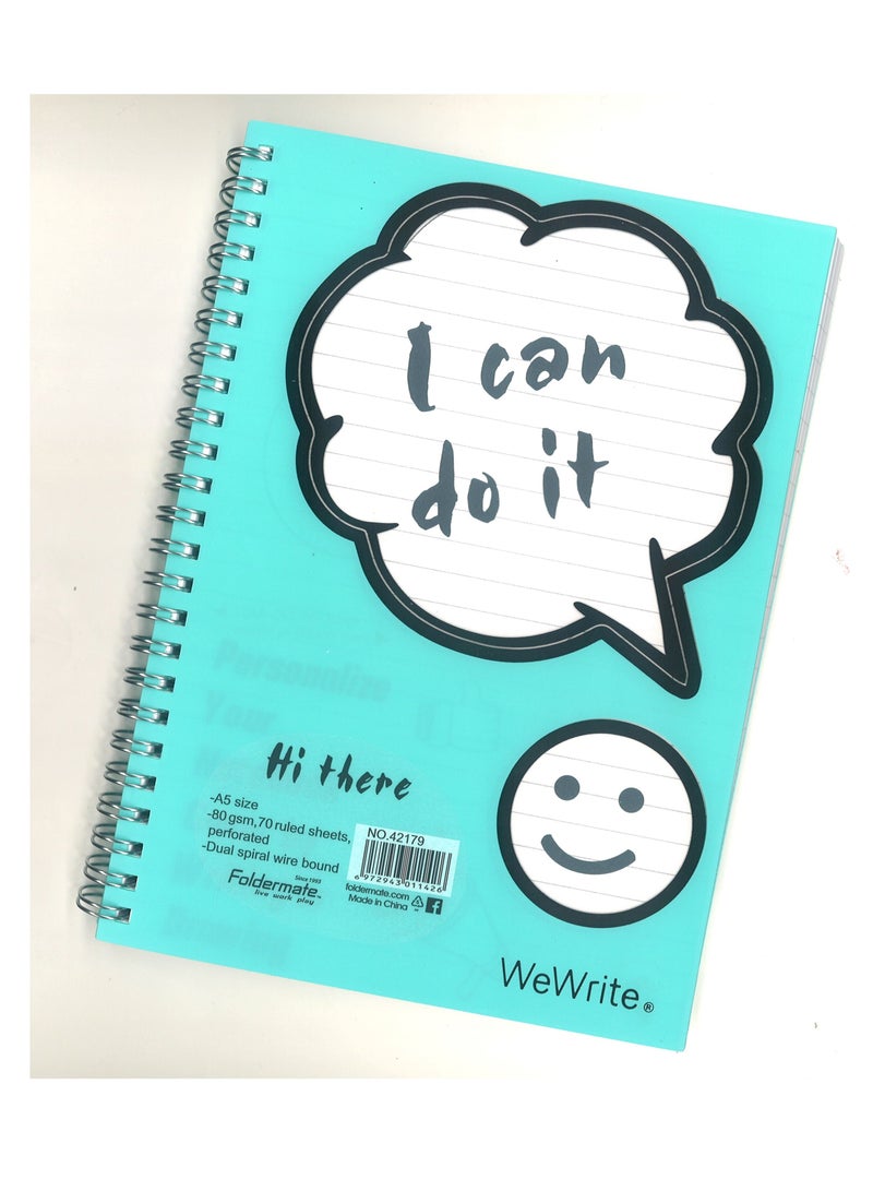 Foldermate دفتر ملاحظات حلزوني بحجم A5 مكون من 70 ورقة - Image 1