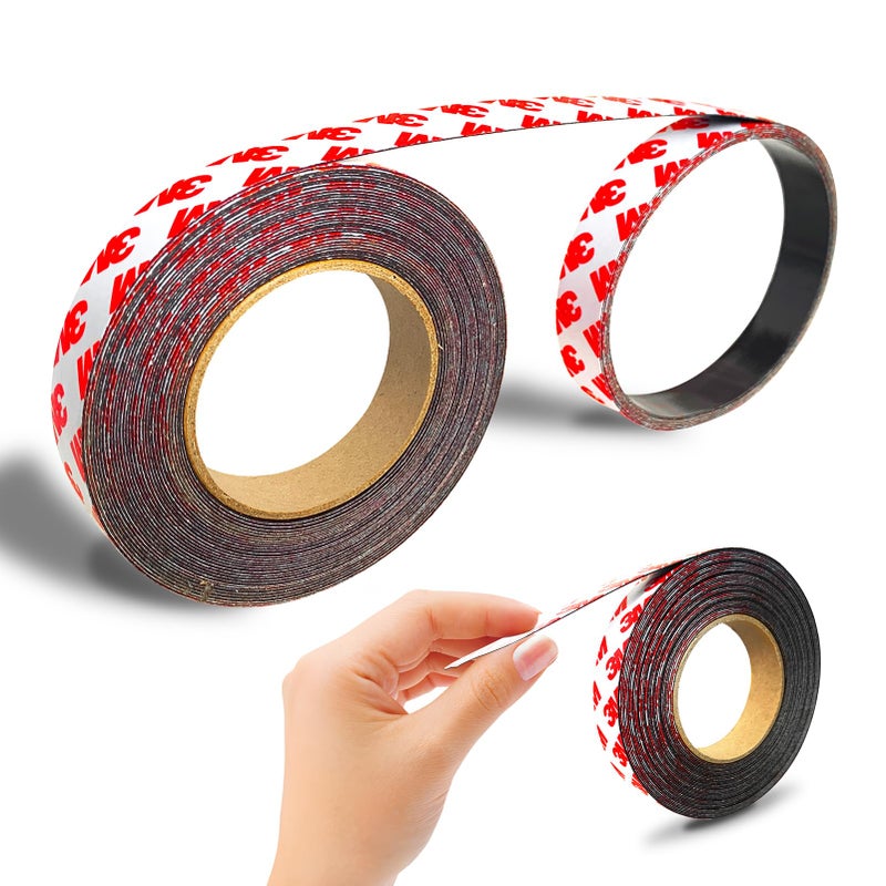 CHUNNIAO 12 Mil Ultra Thin Magnetic Tape For Bookmarks Adhesive Backing Strips For Photo Paper Pictures Display On Fridge White Board Thin Magnets For Classroom Essentials Roll Packed (0.6 Inchesx60 Feet) - Image 1
