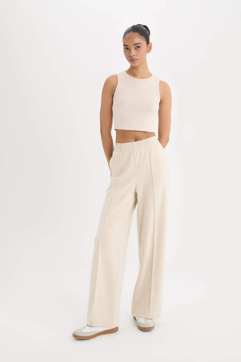 ديفاكتو DeFactoFit Wide Leg Standard Leg Scuba Fabric Sweatpants
