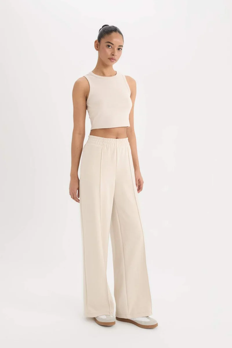ديفاكتو DeFactoFit Wide Leg Standard Leg Scuba Fabric Sweatpants