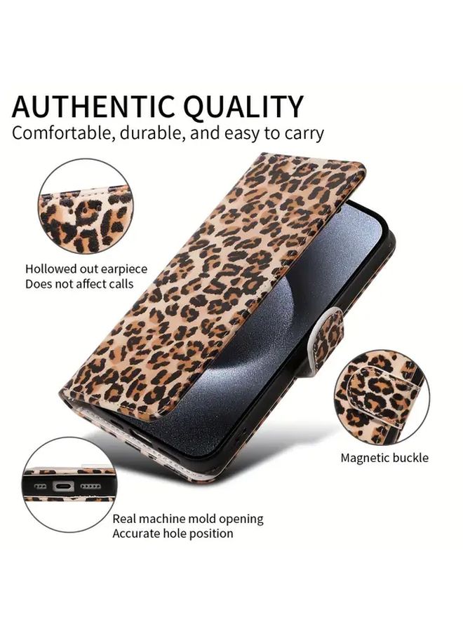Brown Faux Leather Flip Cover with Card Slot for Samsung Galaxy S23 - Image 2